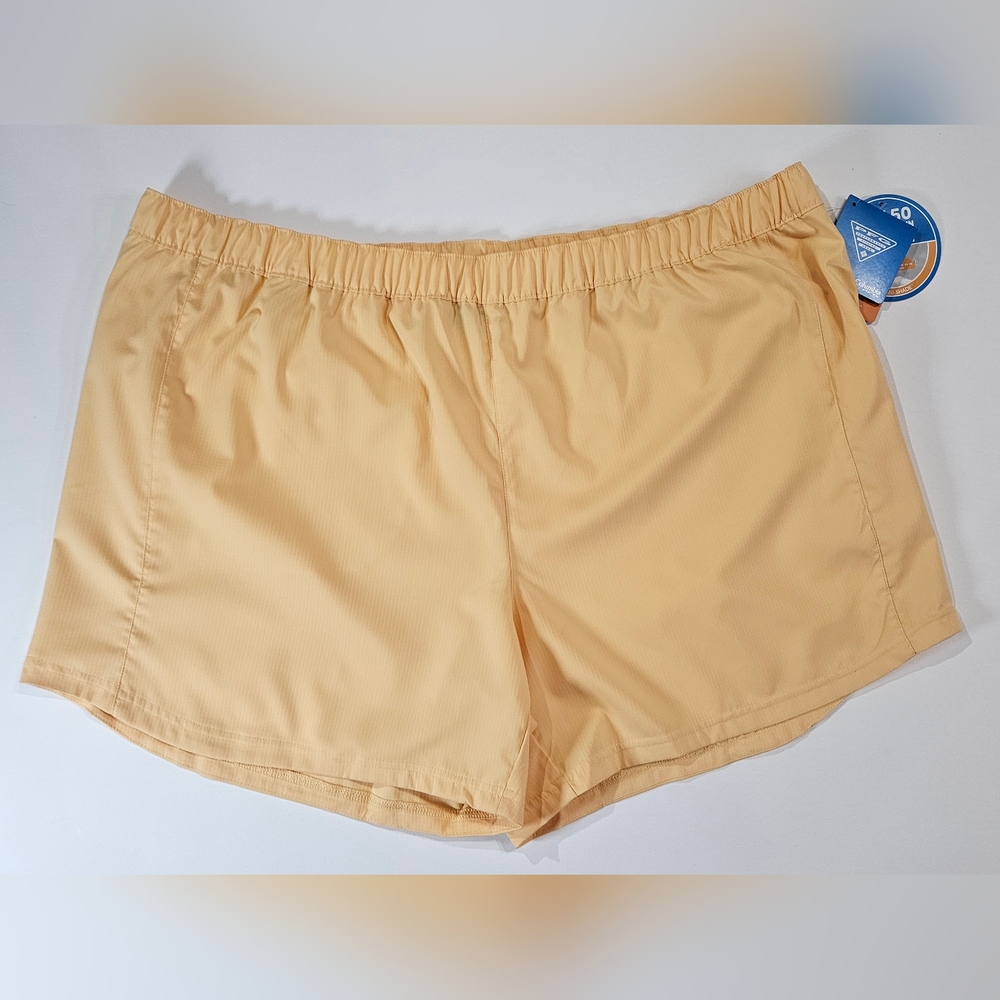 Columbia Womens Shorts‎ 2X Yellow Fishing UPF 50+ Protection Gorpcore Hiking NEW